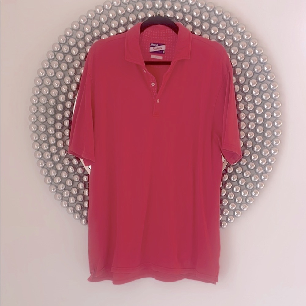 Johnnie-O Surfside Garment Dyed Pique Polo Shirt in Malibu Red